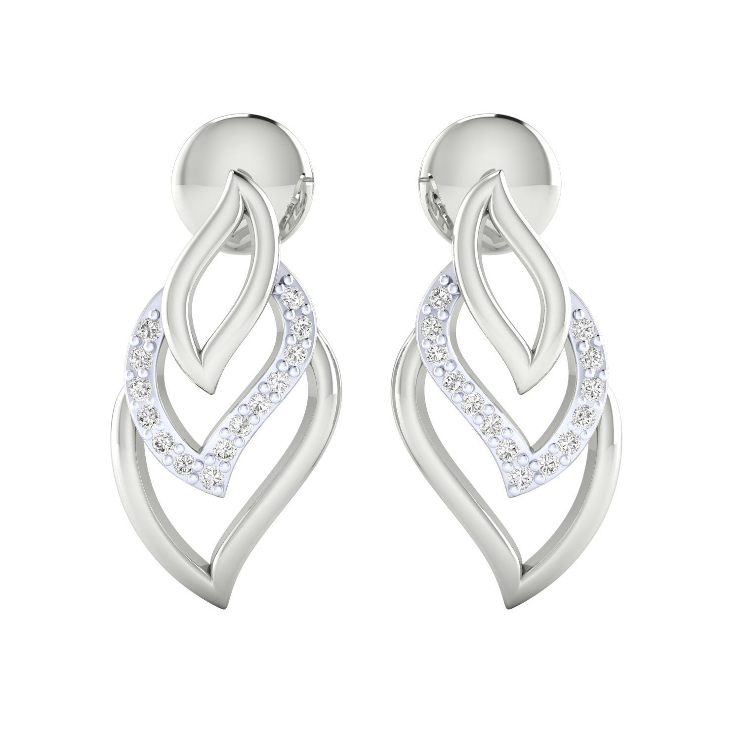 Women Earrings STL JCD OBJ FBX Renders Details 3D print model_10