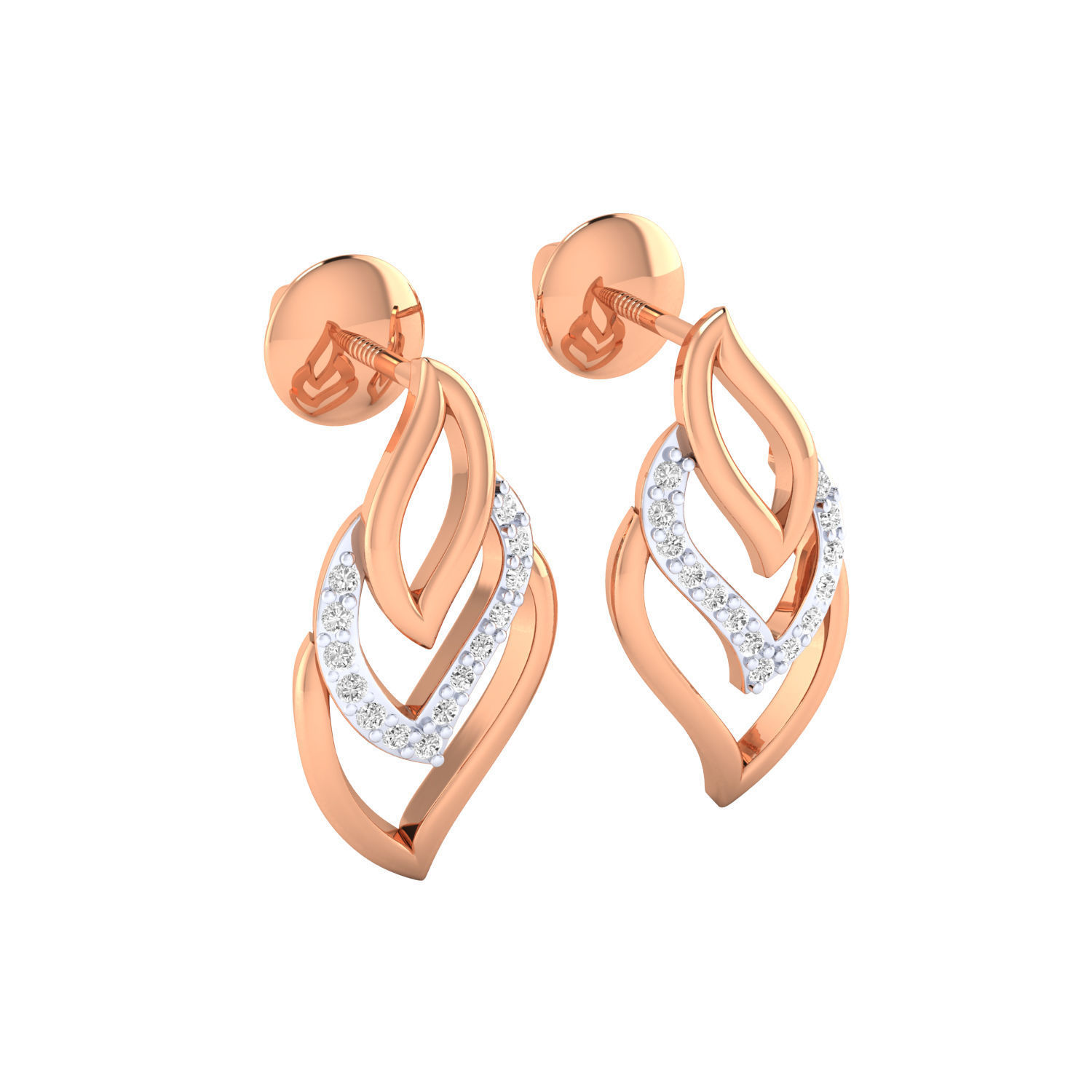 Women Earrings STL JCD OBJ FBX Renders Details 3D print model_1