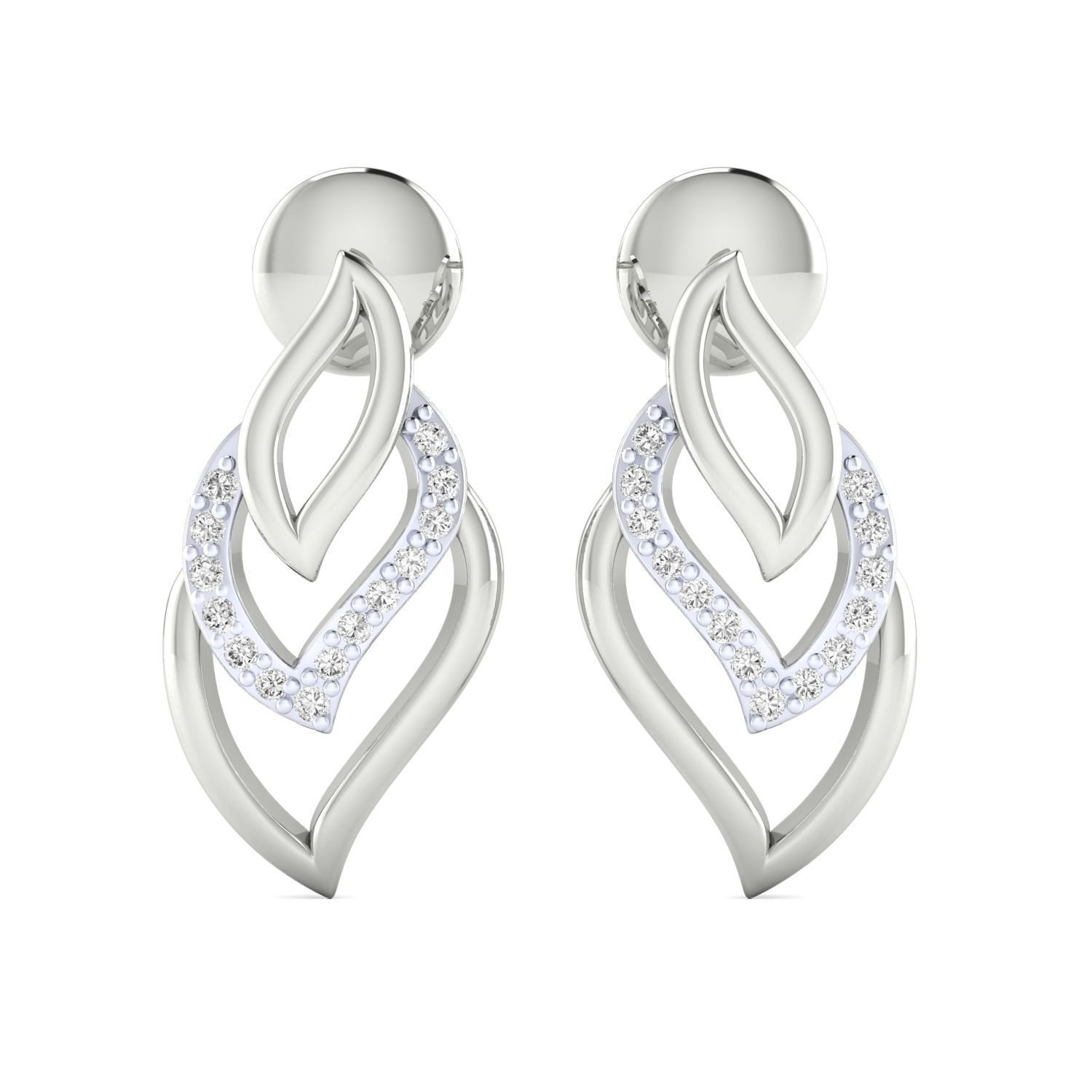 Women Earrings STL JCD OBJ FBX Renders Details 3D print model_11