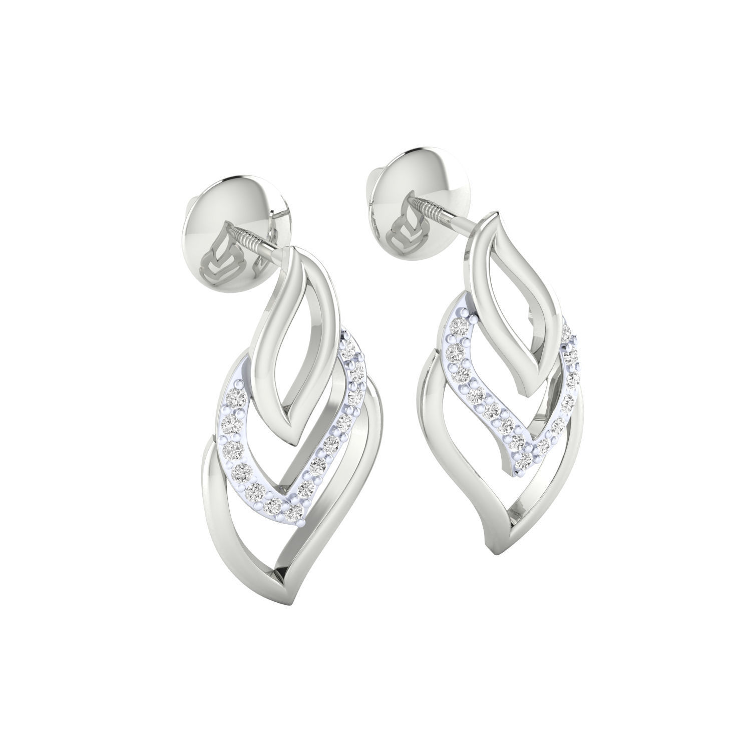 Women Earrings STL JCD OBJ FBX Renders Details 3D print model_6