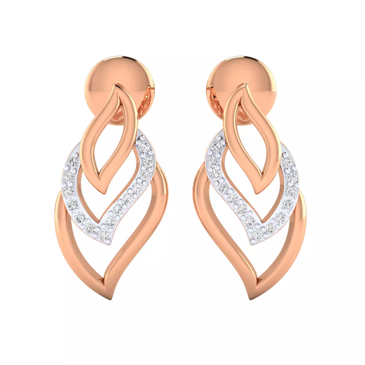Women Earrings STL JCD OBJ FBX Renders Details 3D print model_0