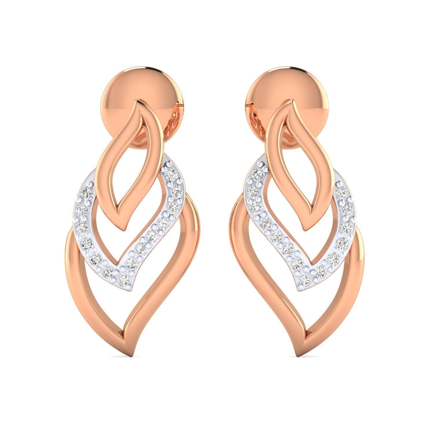 Women Earrings STL JCD OBJ FBX Renders Details 3D print model_5