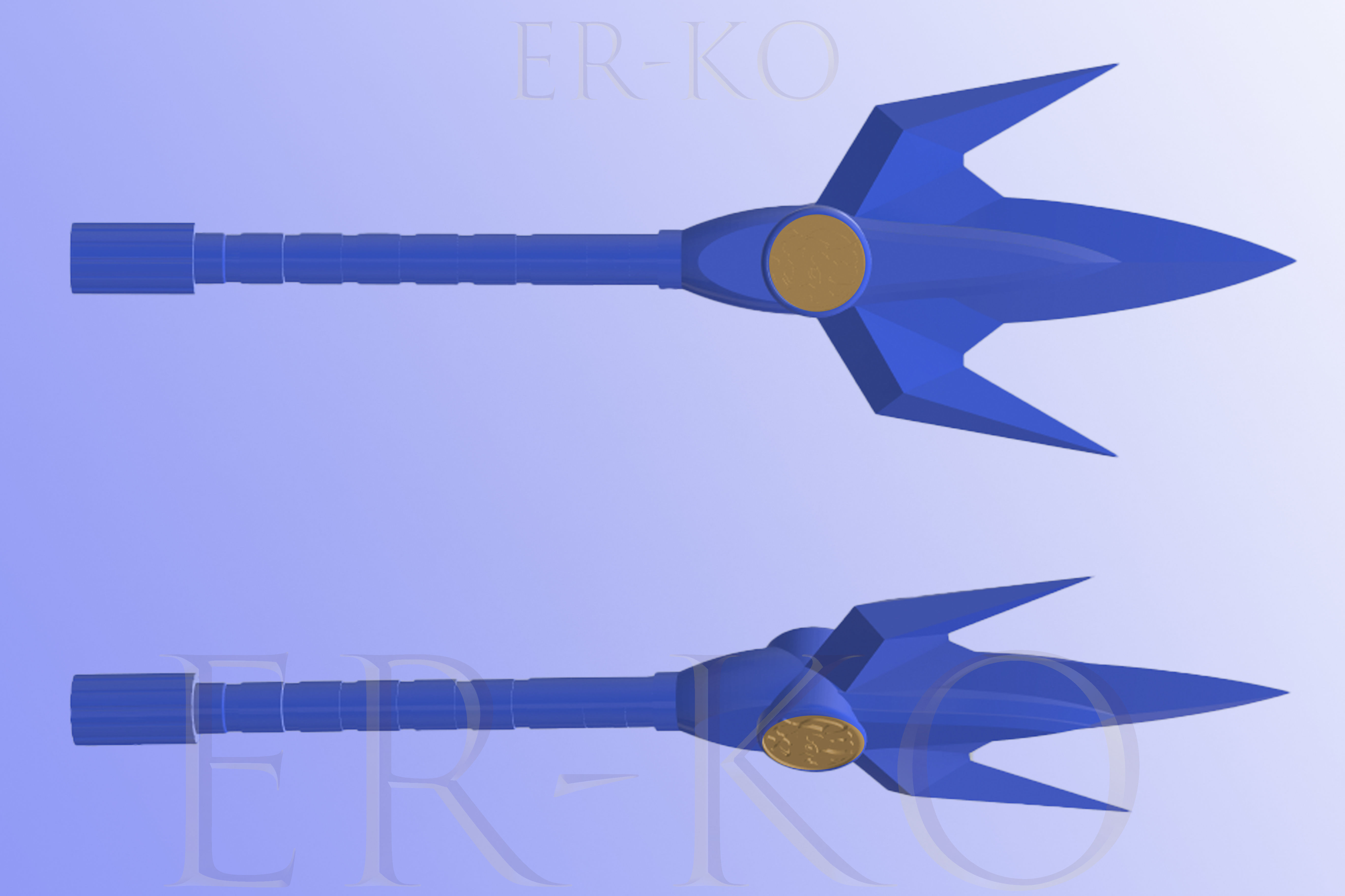 Blue Ranger Tricera Lance MMPR 3D print model_4