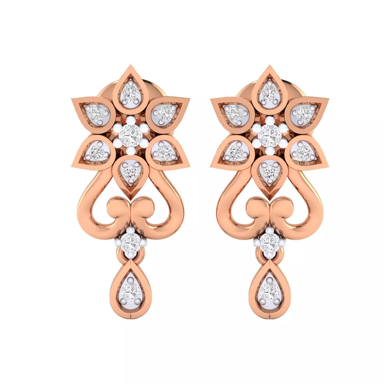 Women Earrings STL JCD OBJ FBX Renders Details 3D print model