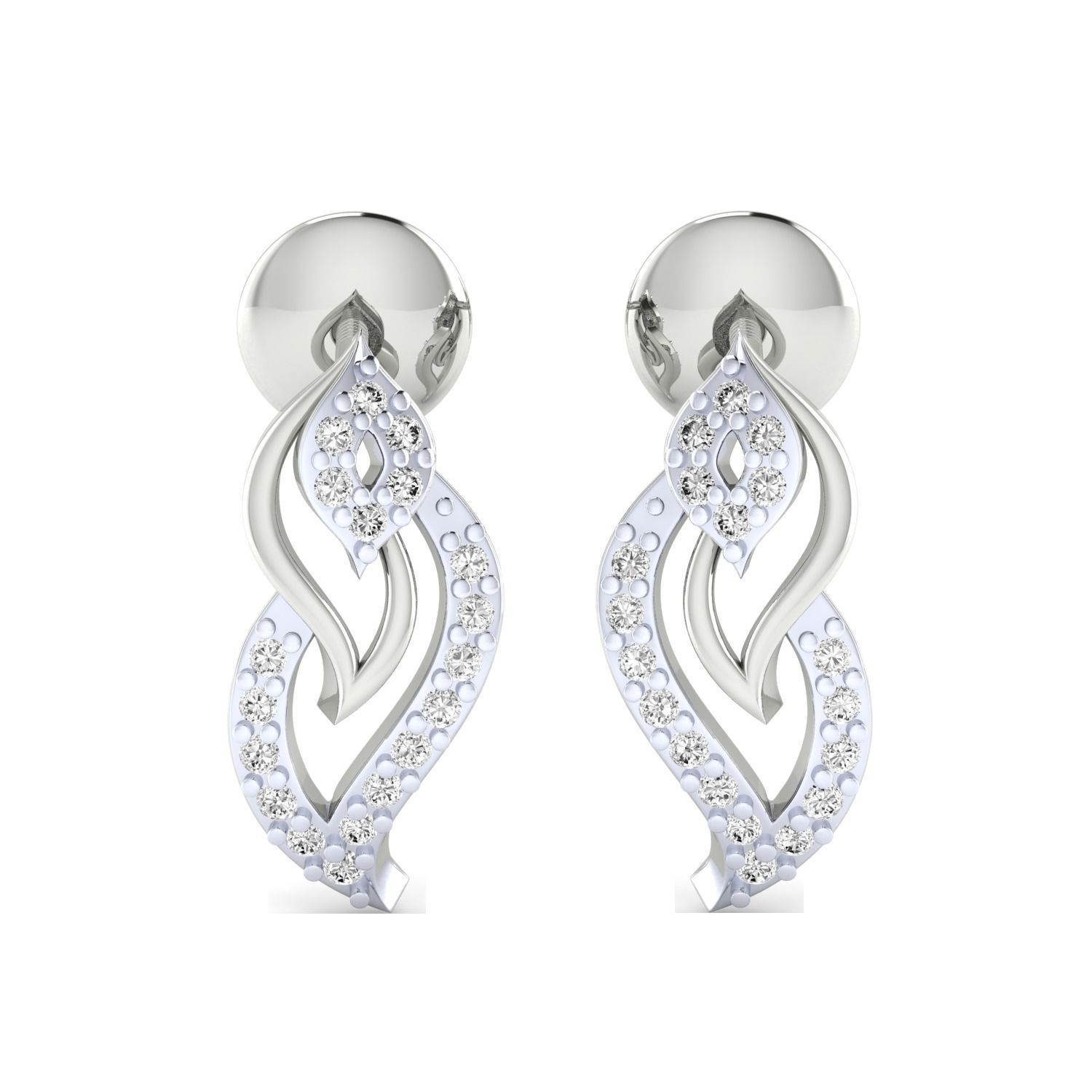 Women Earrings STL JCD OBJ FBX Renders Details 3D print model_16