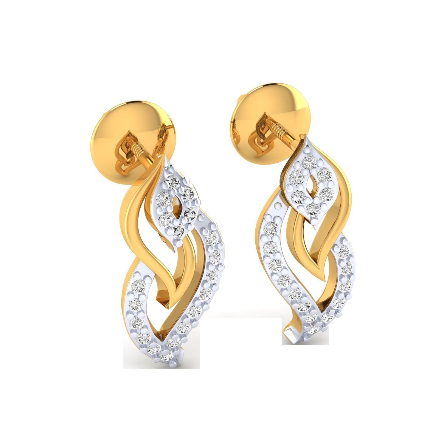 Women Earrings STL JCD OBJ FBX Renders Details 3D print model_6