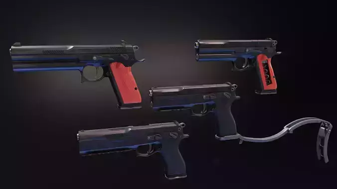 FK Brno and PSD Handgun Low-poly 3D model