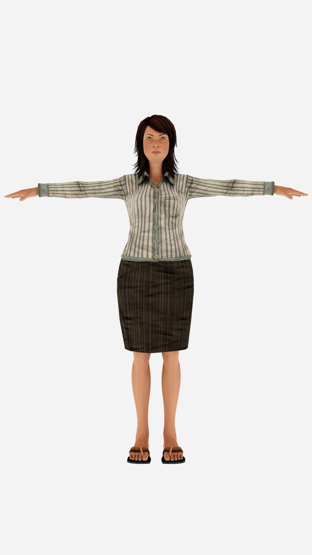 Female Corporate Character Model High Quality 3D model Low-poly 3D model_3