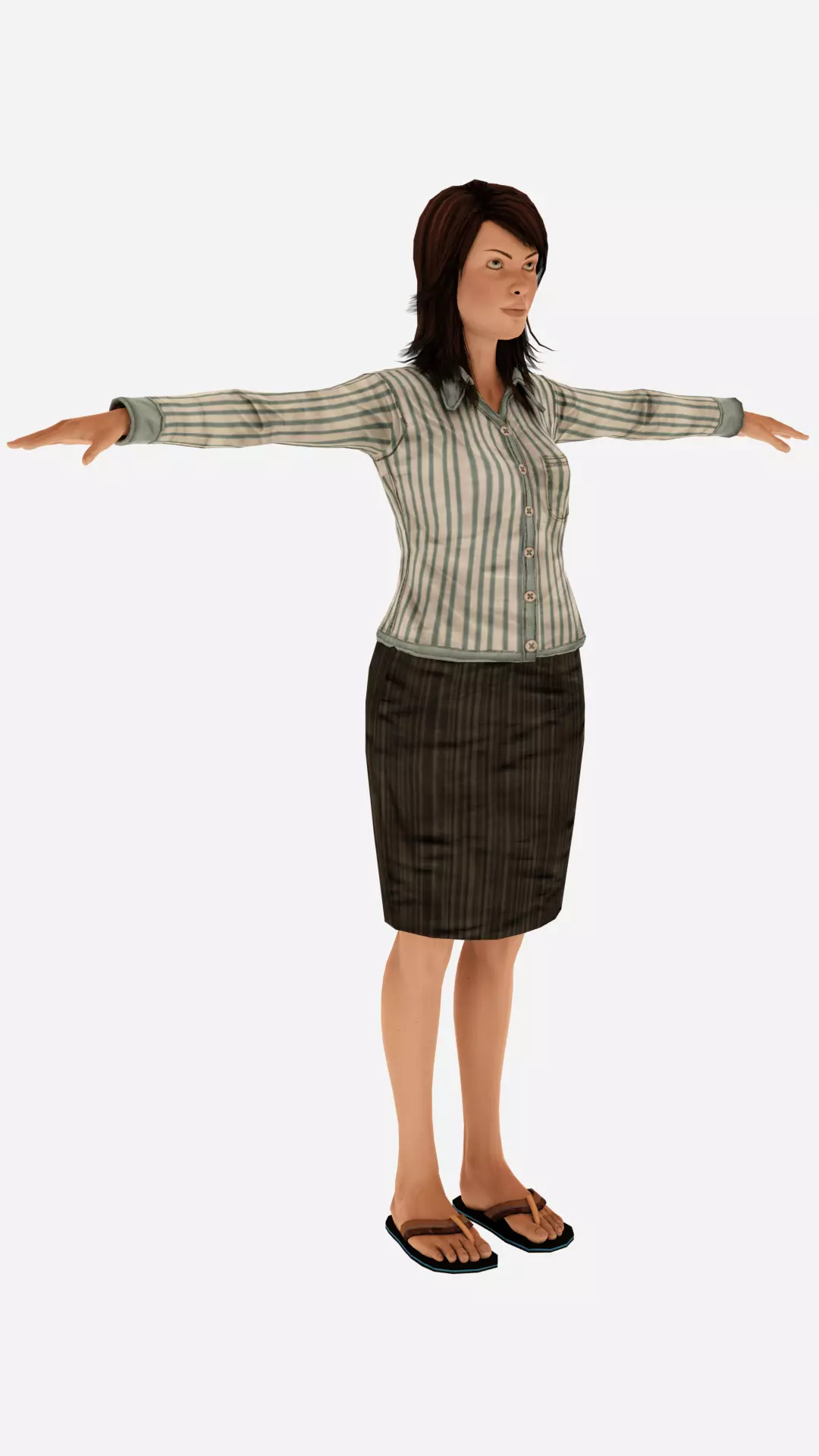 Female Corporate Character Model High Quality 3D model Low-poly 3D model_0