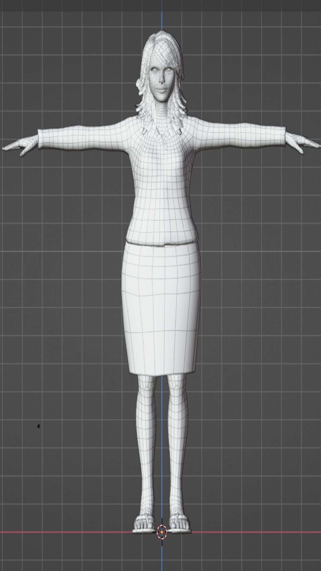 Female Corporate Character Model High Quality 3D model Low-poly 3D model_6