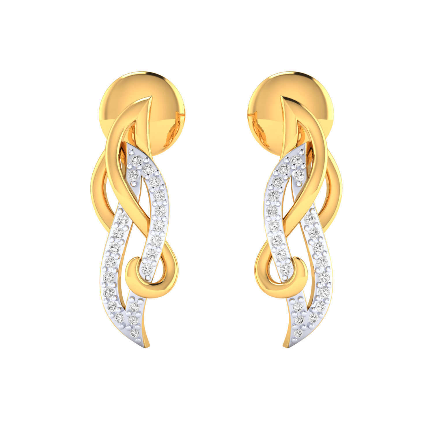 Women Earrings STL JCD OBJ FBX Renders Details 3D print model_17