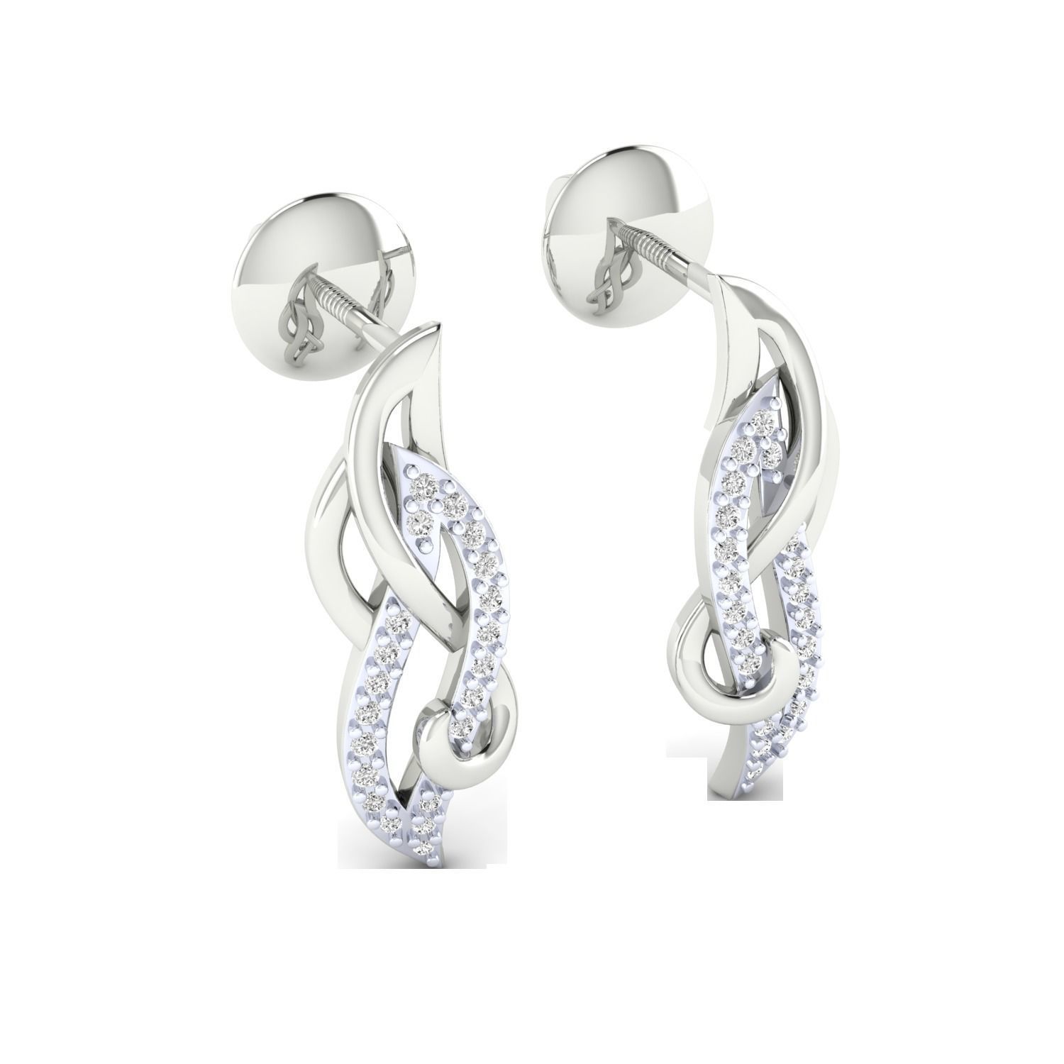 Women Earrings STL JCD OBJ FBX Renders Details 3D print model_8