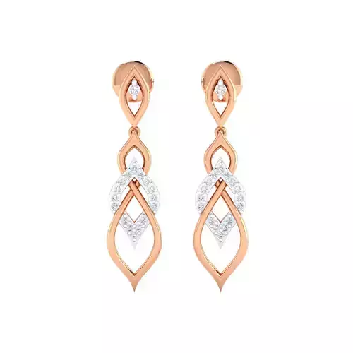 Women Long Drop Earrings STL JCD OBJ FBX Renders Details