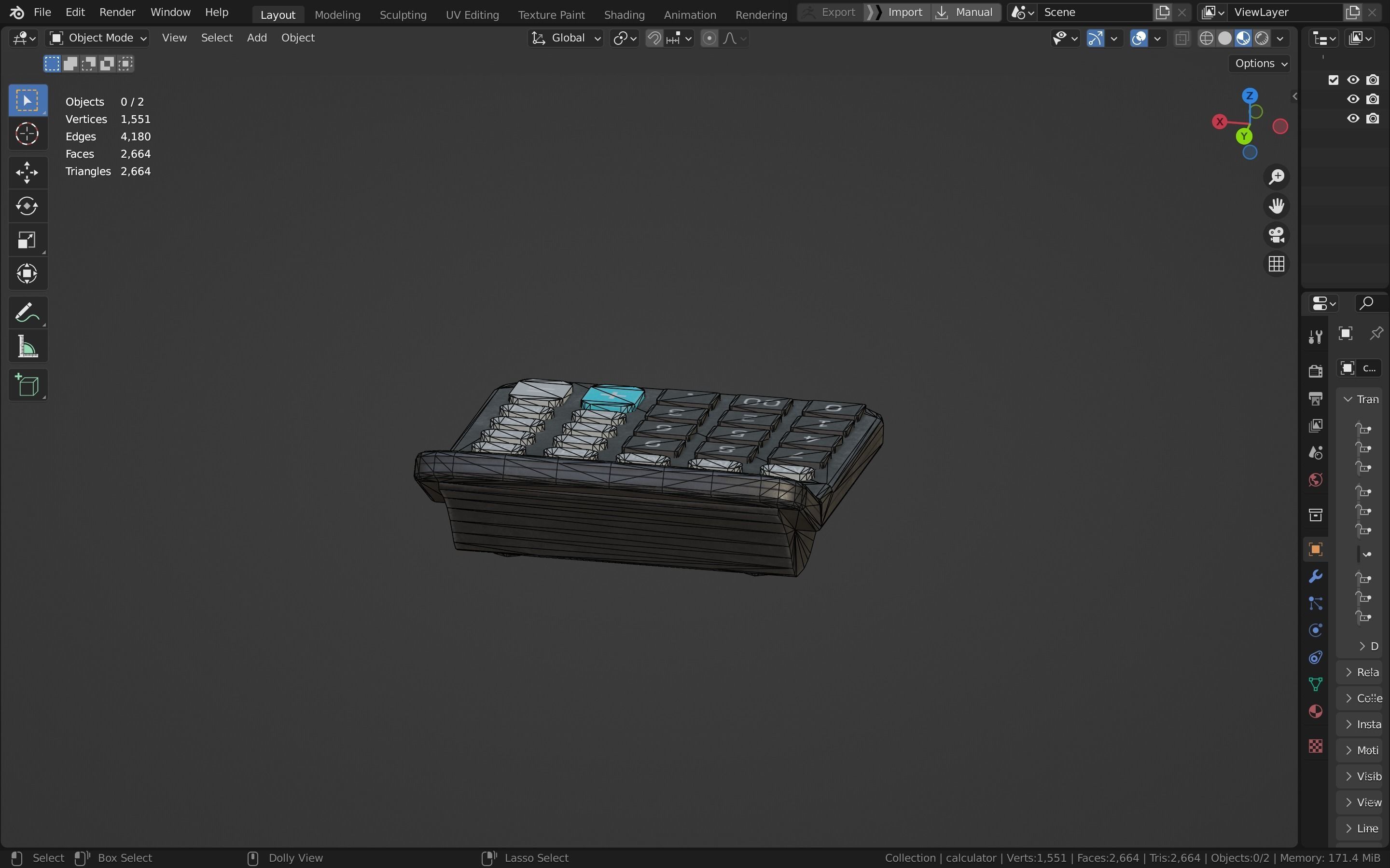 Calculator Low-poly 3D model_48