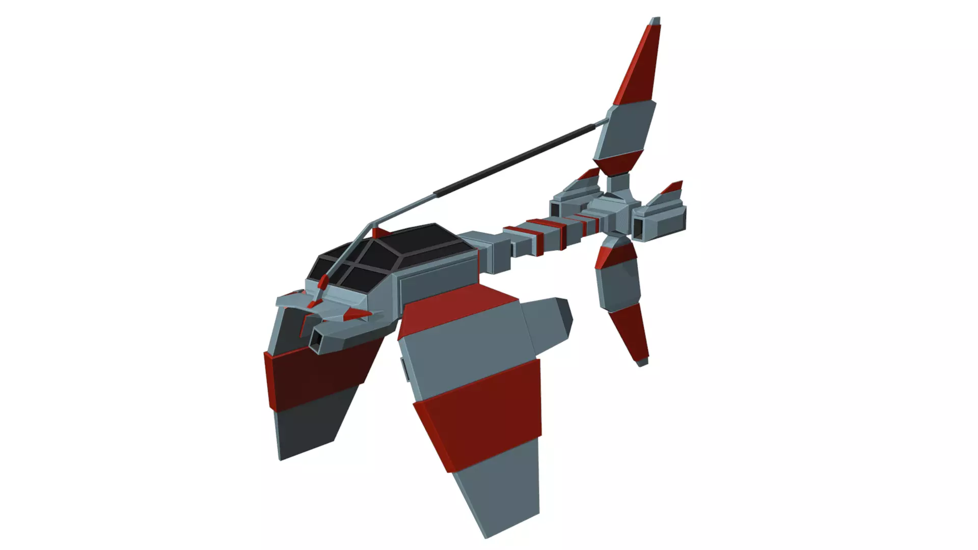 Low-poly spaceship Low-poly 3D model