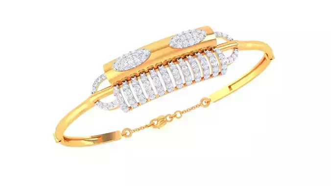 Bracelet - 5 gold with diamonds