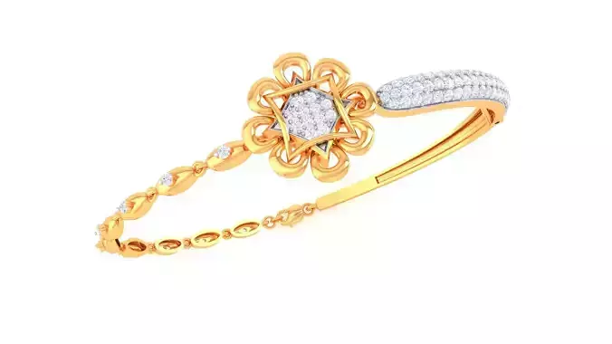 Bracelet - 1 gold with diamonds 3D print model