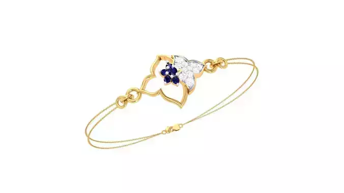 Bracelet - 7 gold with sapphires and diamonds