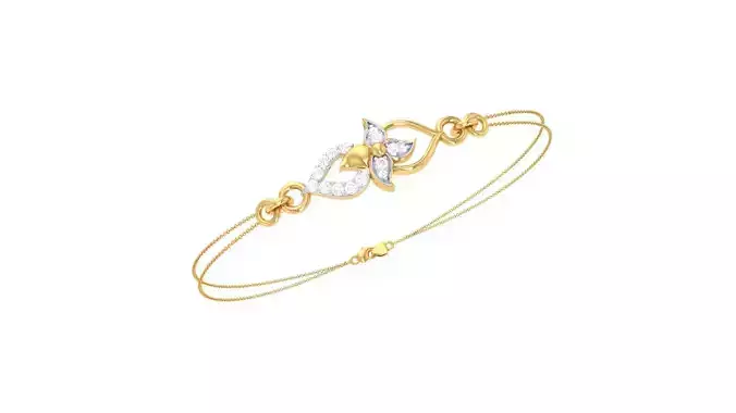 Bracelet - 5 gold with diamonds