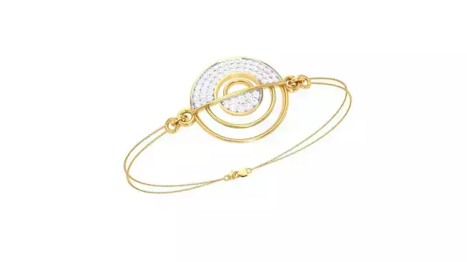 Bracelet - 4 circular gold with diamonds