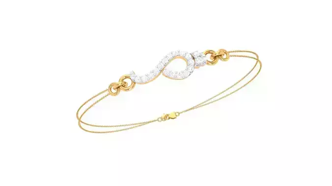 Bracelet - 2 gold with diamonds
