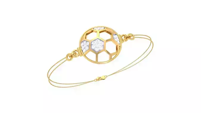 Bracelet - 1 person bangle gold with diamonds