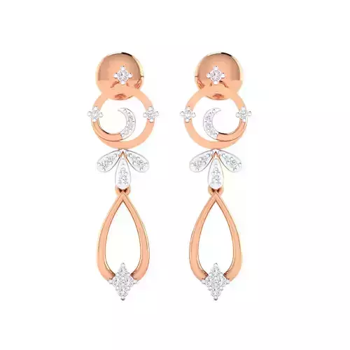 Women Long Drop Earrings STL JCD OBJ FBX Renders Details