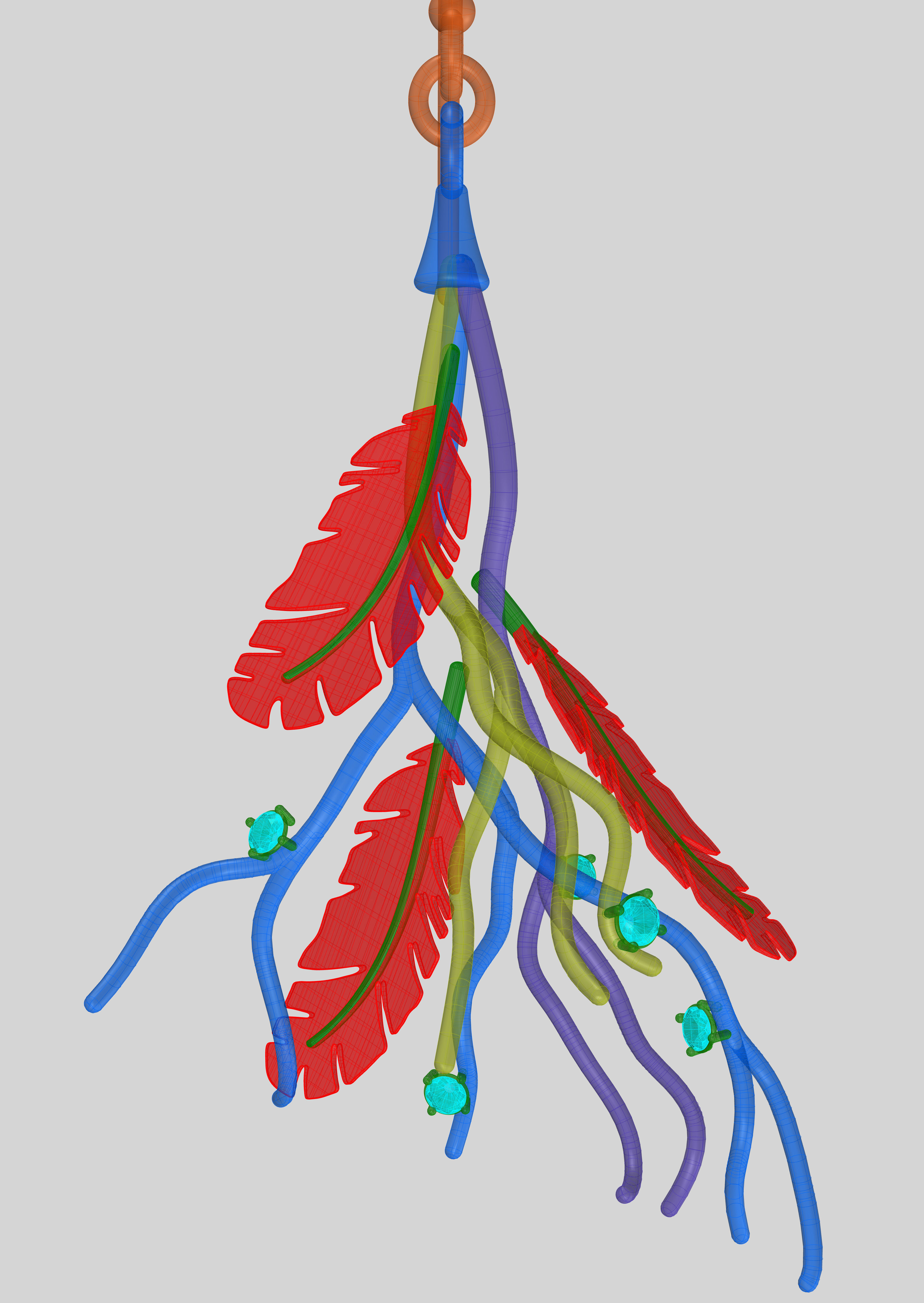 Earring boho style 3D model_1