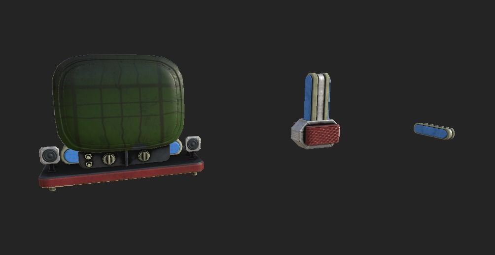 Old School TV PBR 4K GameReady Low-poly 3D model_3