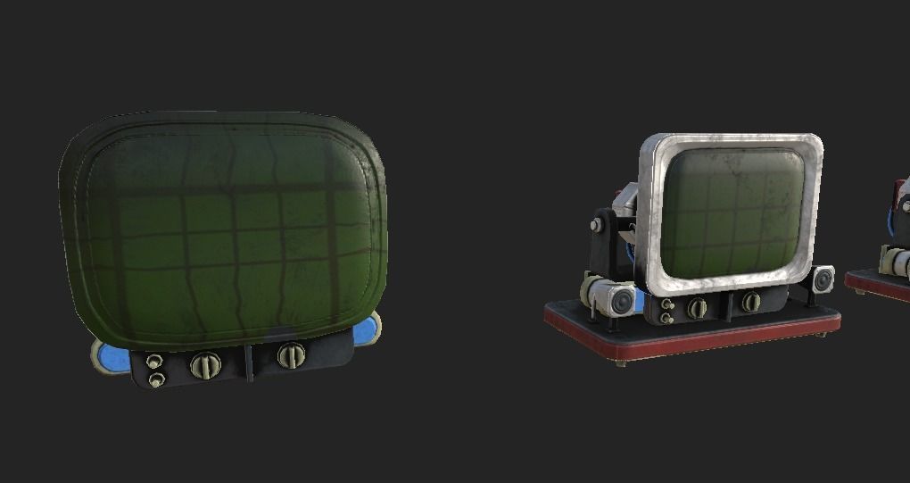 Old School TV PBR 4K GameReady Low-poly 3D model_2