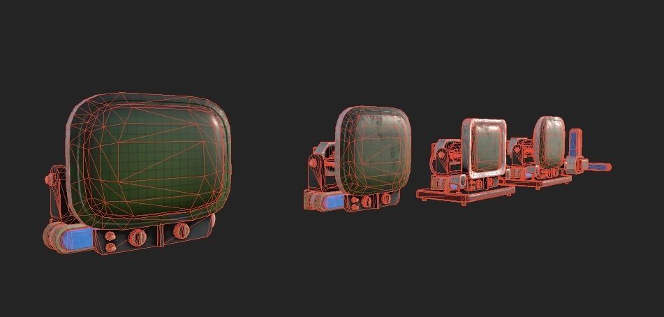 Old School TV PBR 4K GameReady Low-poly 3D model_4