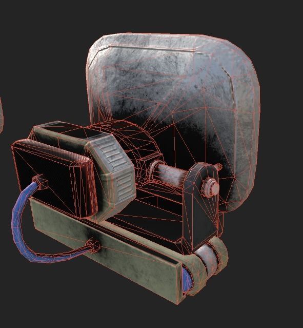 Old School TV PBR 4K GameReady Low-poly 3D model_5