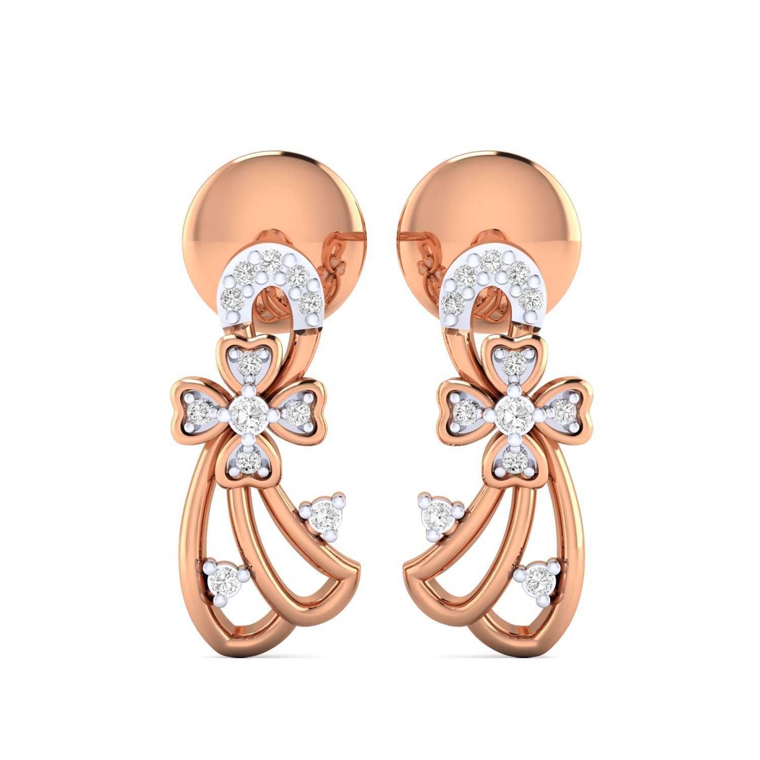 Women Earrings STL JCD OBJ FBX Renders Details 3D print model_5