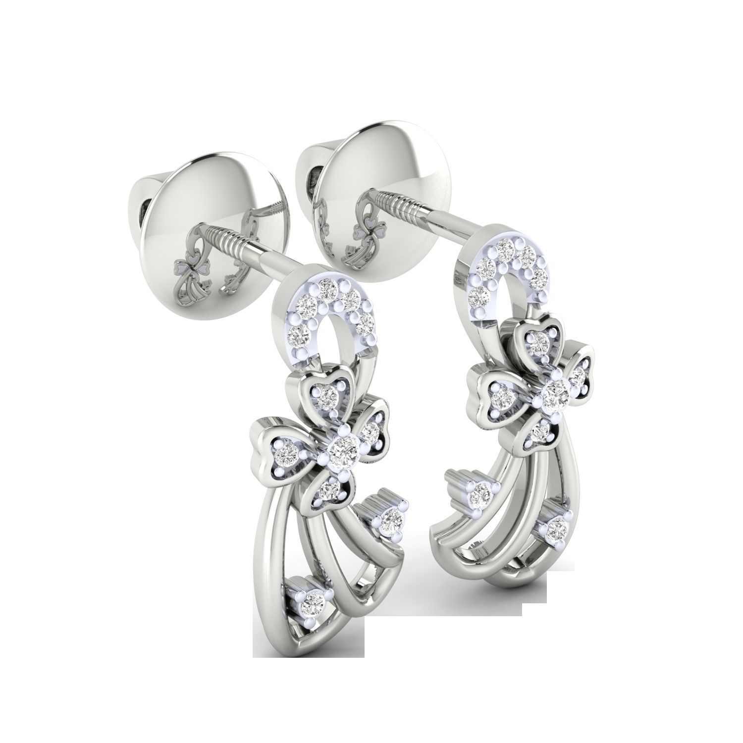 Women Earrings STL JCD OBJ FBX Renders Details 3D print model_7