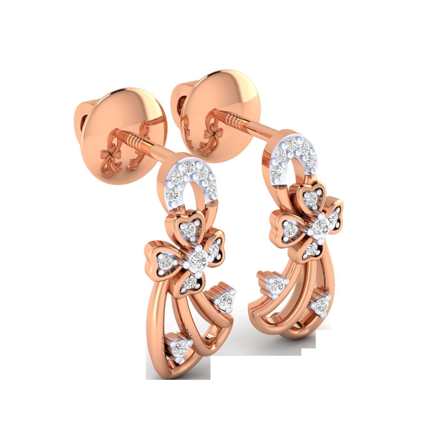 Women Earrings STL JCD OBJ FBX Renders Details 3D print model_2