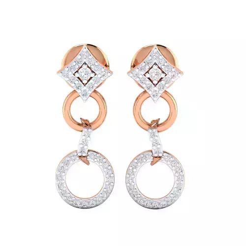 Women Long Drop Earrings STL JCD OBJ FBX Renders Details