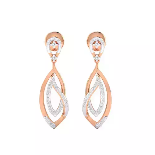 Women Long Drop Earrings STL JCD OBJ FBX Renders Details