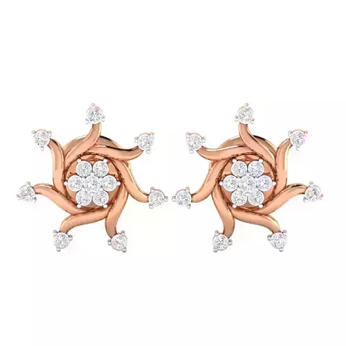 Women Stud Earrings STL JCD OBJ FBX Renders Details 3D print model