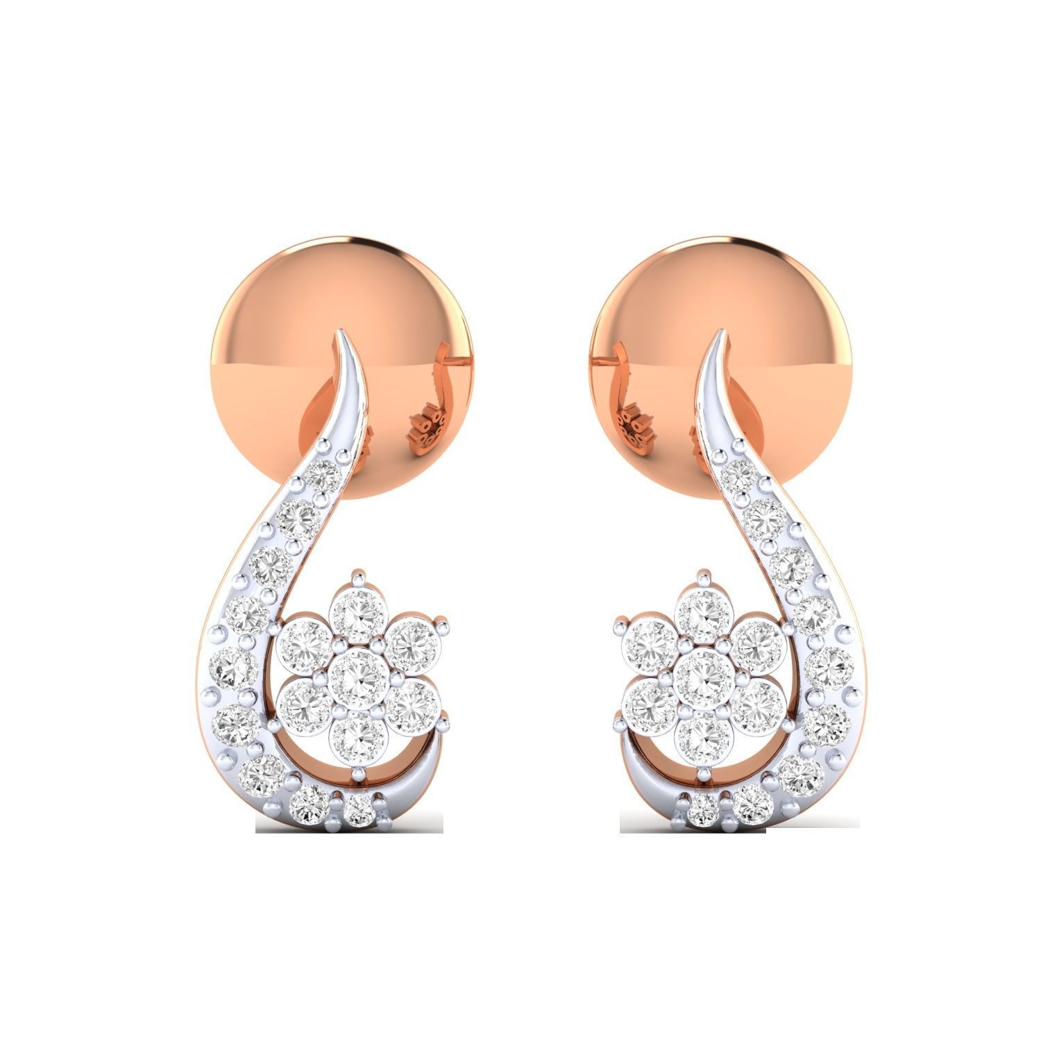 Women Earrings STL JCD OBJ FBX Renders Details 3D print model_1