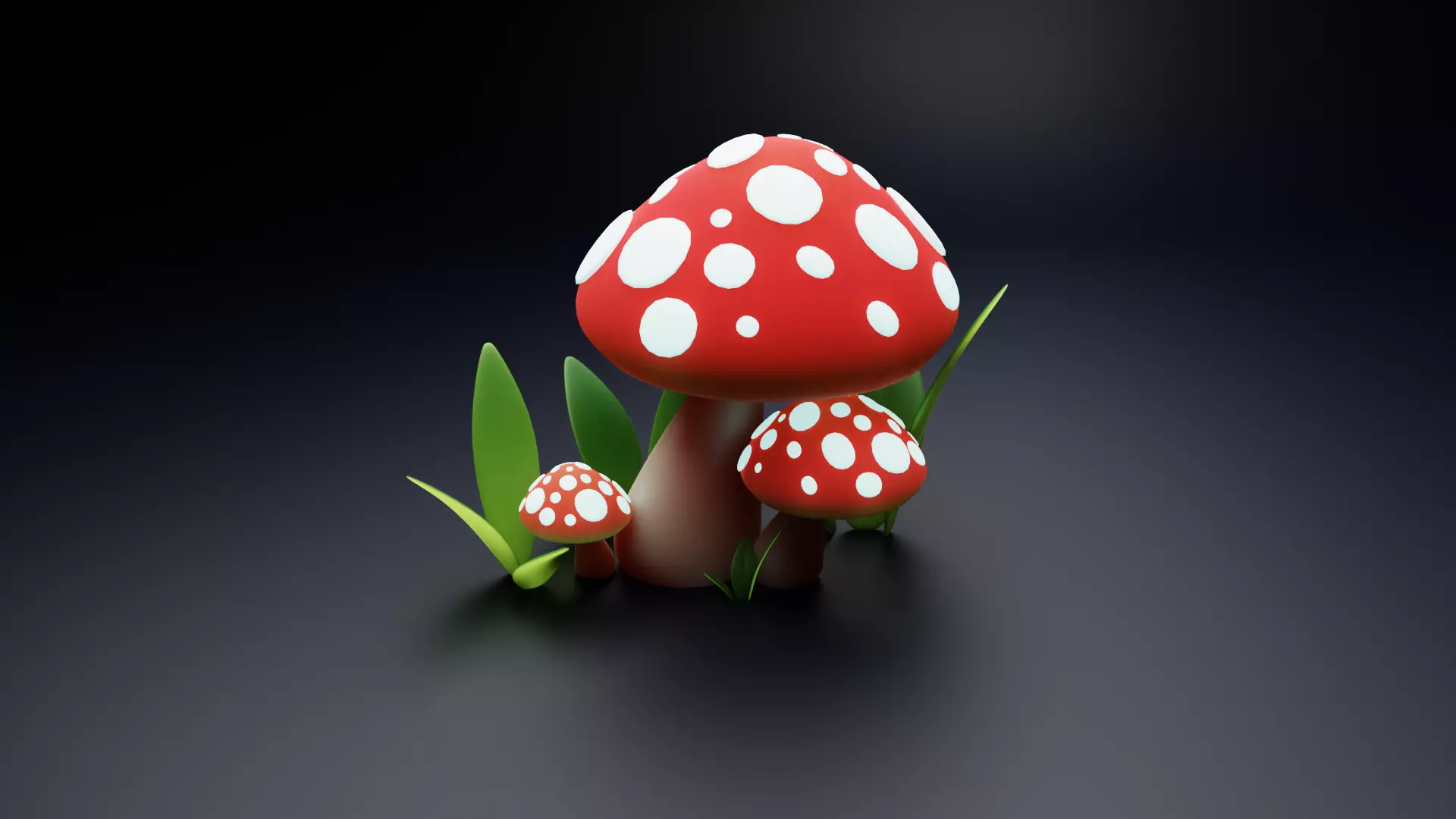 mushrooms three 3D model