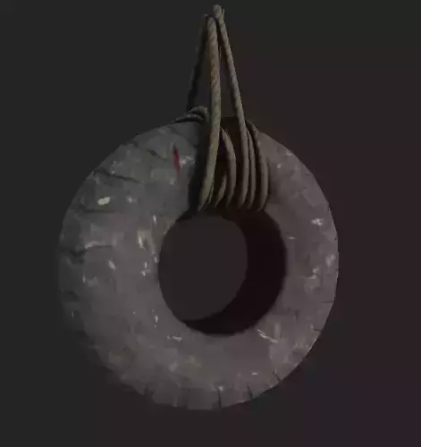 Tire Hanging On a Rope 4K PBR GameReady Low-poly 3D model