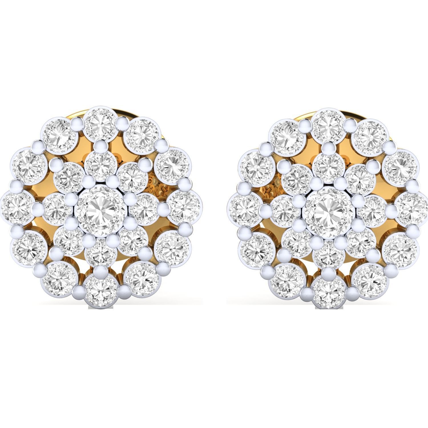 Women Stud Earrings STL JCD OBJ FBX Renders Details 3D print model_18