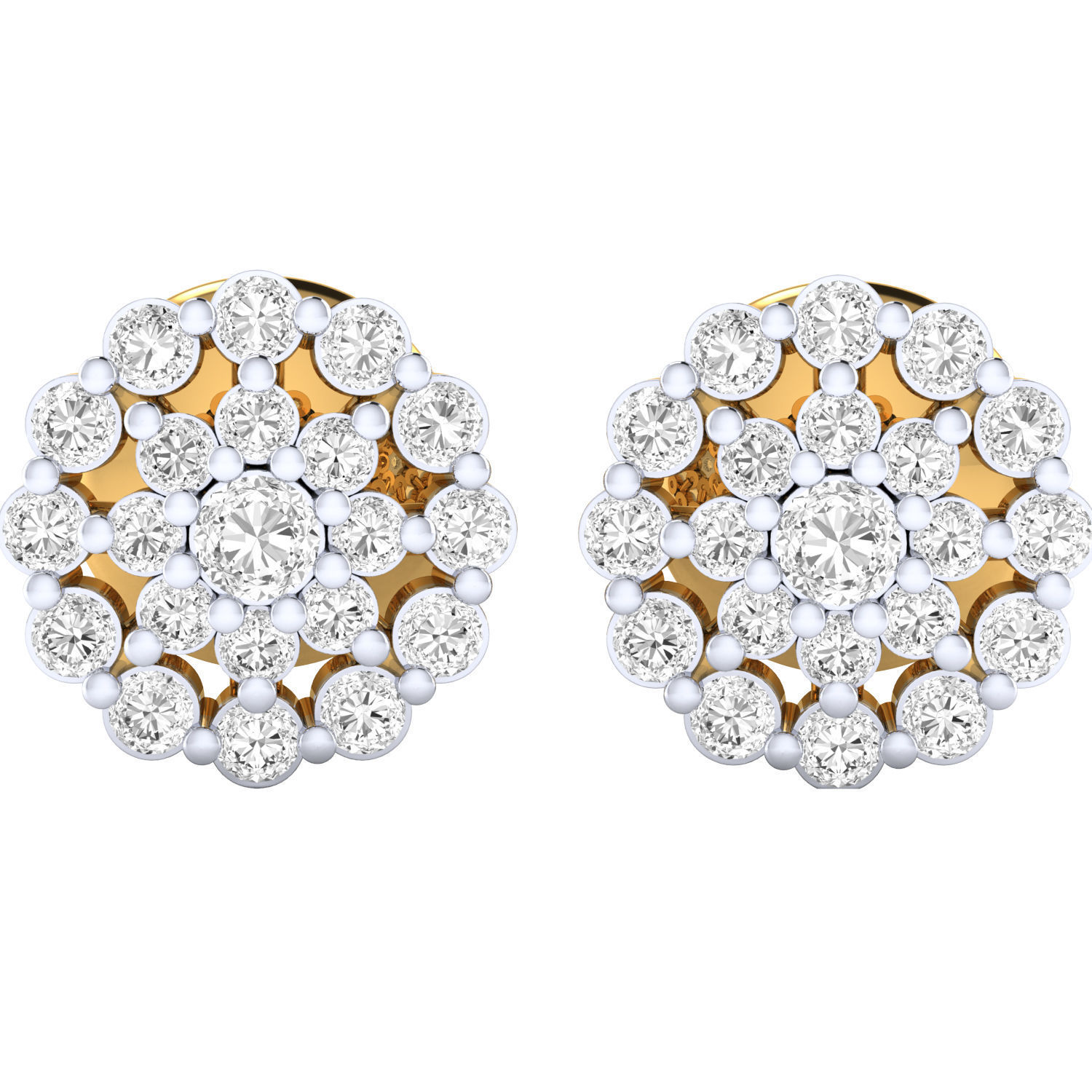 Women Stud Earrings STL JCD OBJ FBX Renders Details 3D print model_17