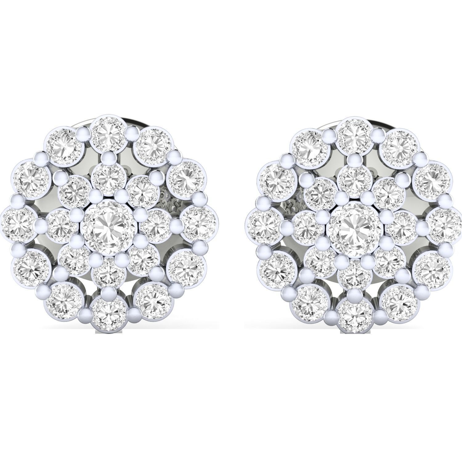 Women Stud Earrings STL JCD OBJ FBX Renders Details 3D print model_16