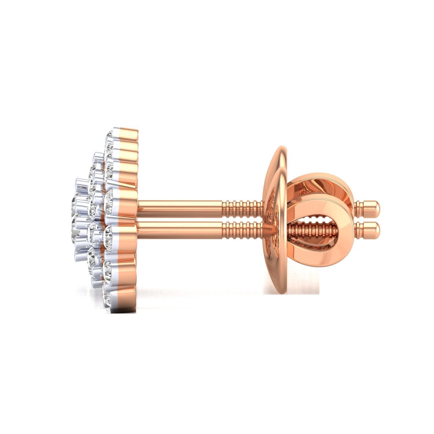 Women Stud Earrings STL JCD OBJ FBX Renders Details 3D print model_8