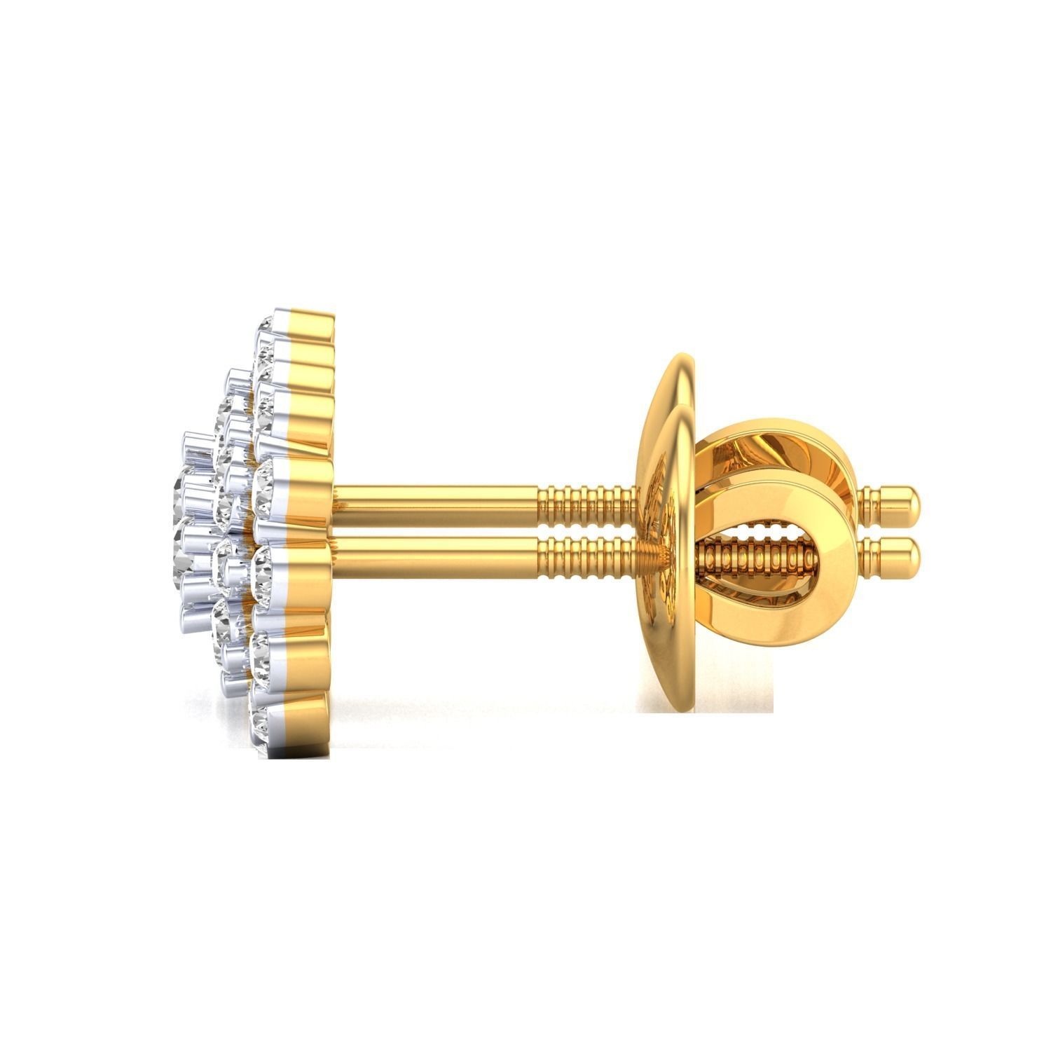 Women Stud Earrings STL JCD OBJ FBX Renders Details 3D print model_12