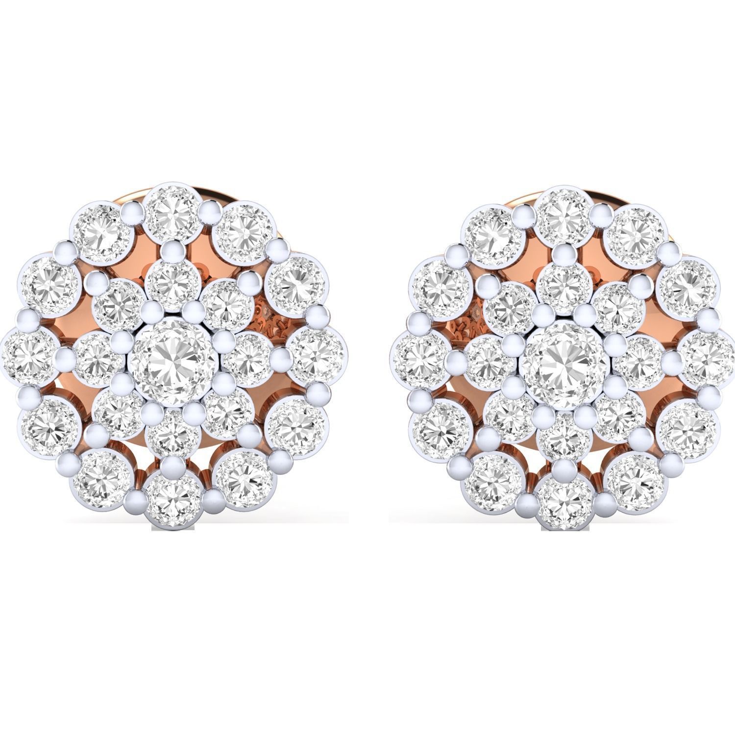 Women Stud Earrings STL JCD OBJ FBX Renders Details 3D print model_14