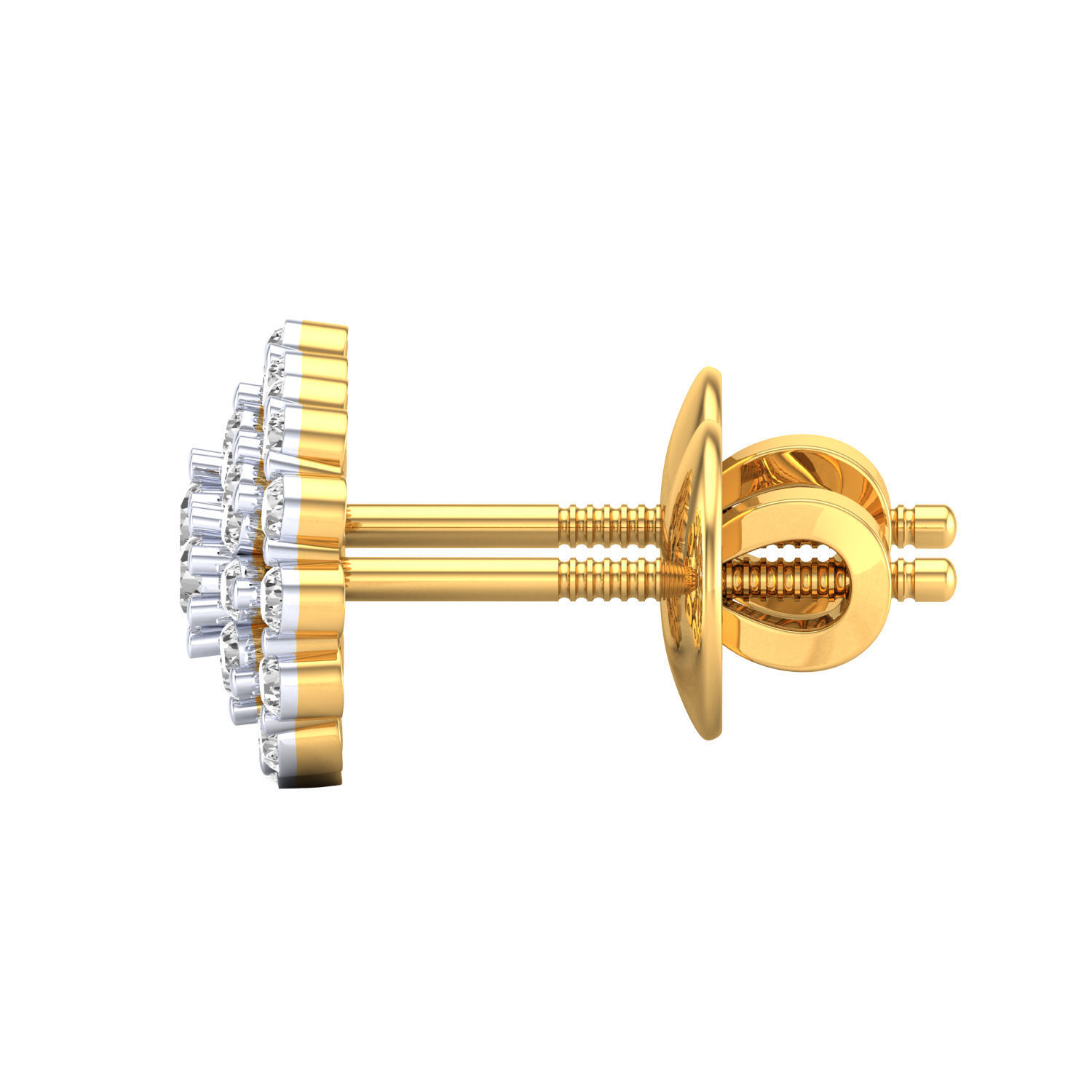 Women Stud Earrings STL JCD OBJ FBX Renders Details 3D print model_11