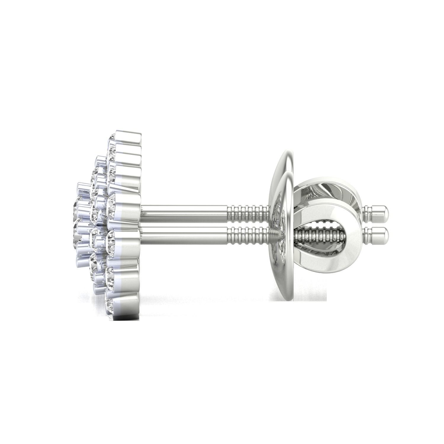 Women Stud Earrings STL JCD OBJ FBX Renders Details 3D print model_10