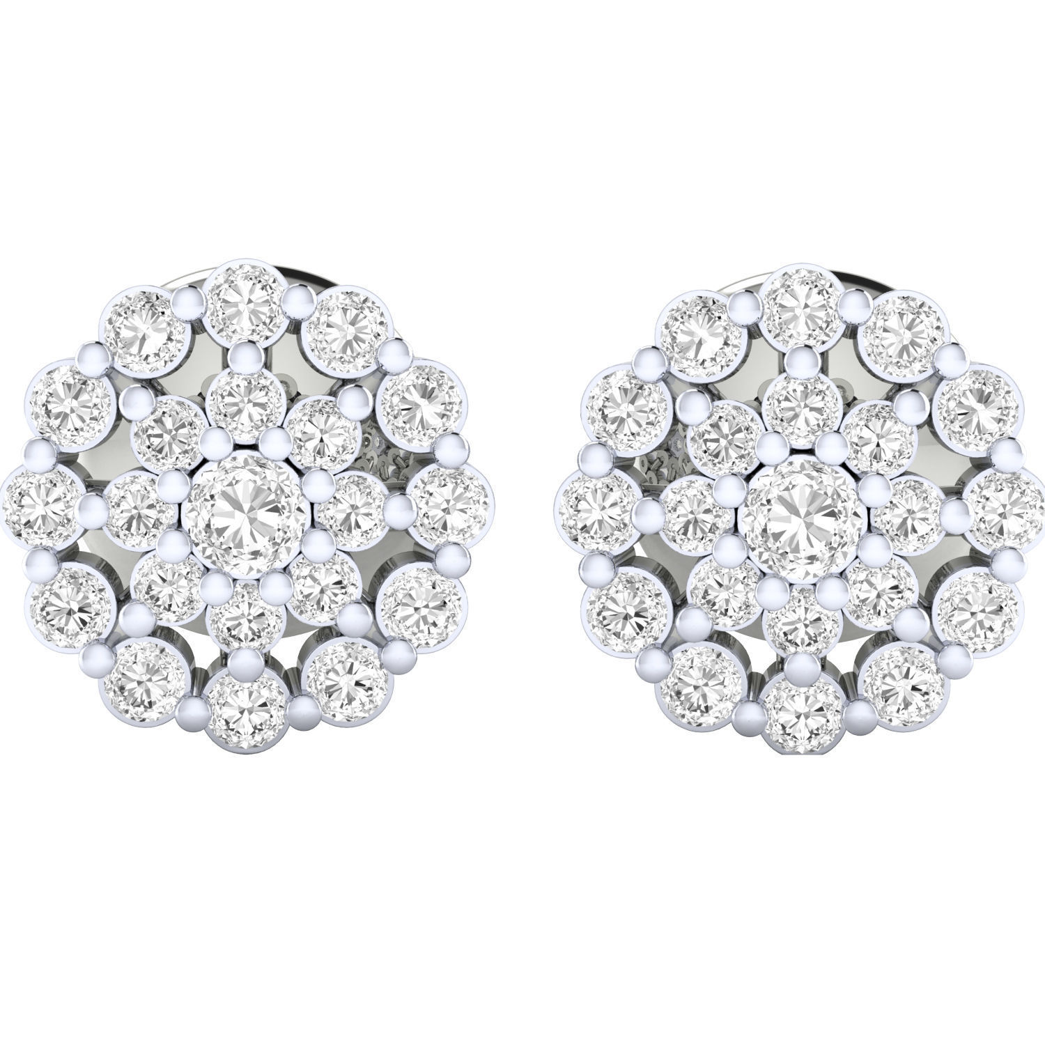 Women Stud Earrings STL JCD OBJ FBX Renders Details 3D print model_15